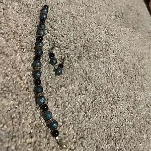 Handmade bracelet and earring set.